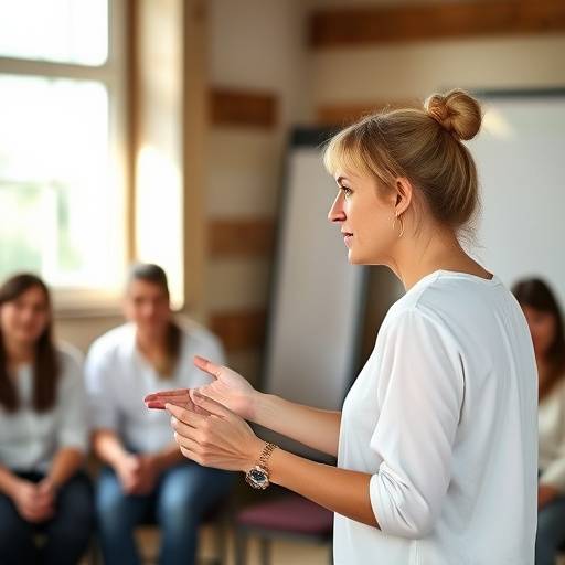 Docente Eliza de Vries geeft aanwijzingen tijdens een masterclass