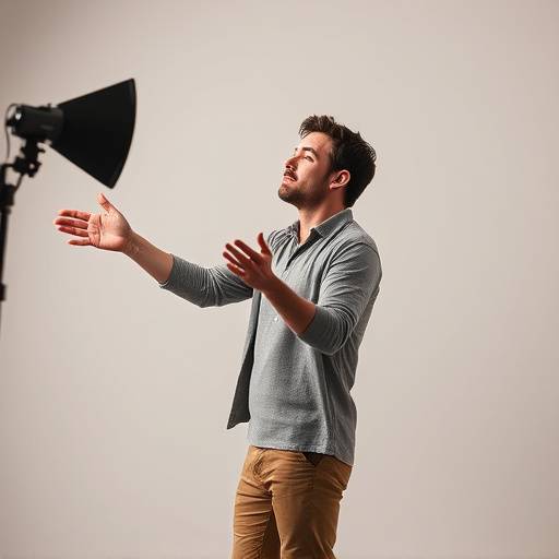 Een acteur werkt aan lichaamstaal